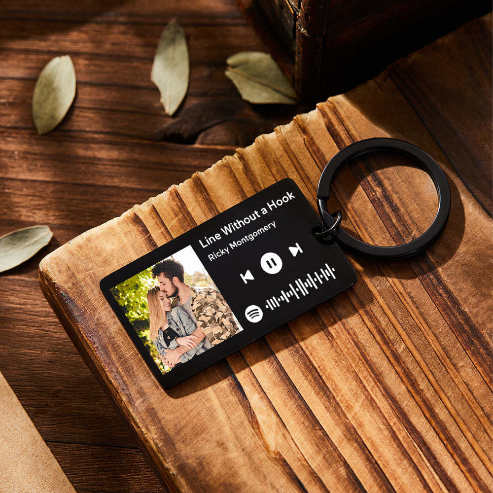 Custom Spotify Music Tag Keychain Personalized Scannable Music Song Key Chain Gifts for Him - customphotokeychain