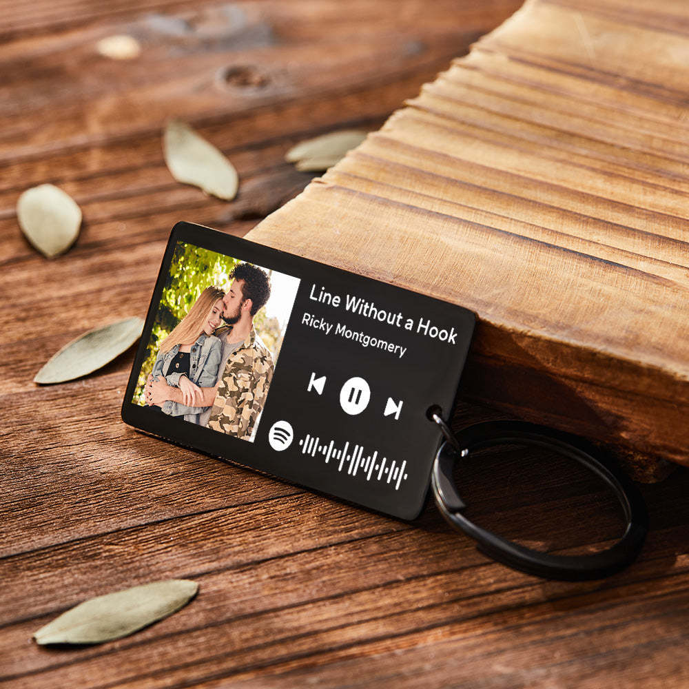 Custom Spotify Music Tag Keychain Personalized Scannable Music Song Key Chain Gifts for Him - customphotokeychain