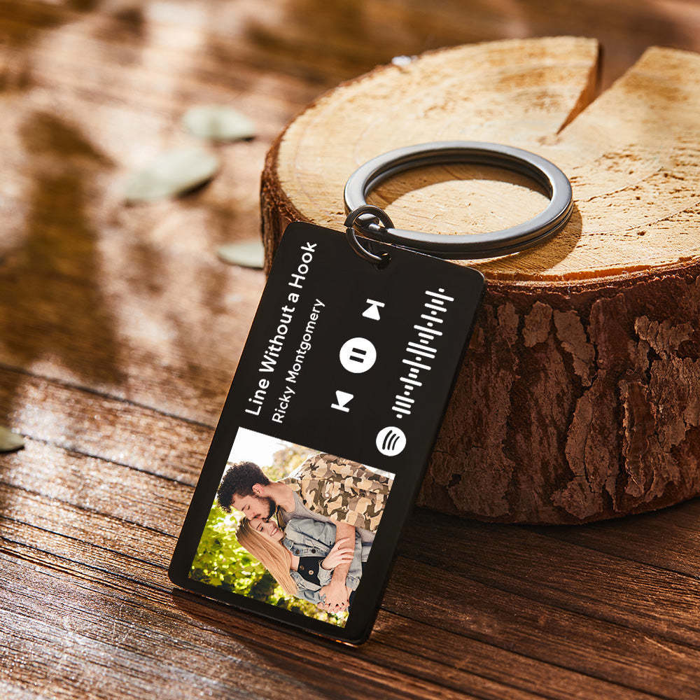 Custom Spotify Music Tag Keychain Personalized Scannable Music Song Key Chain Gifts for Him - customphotokeychain