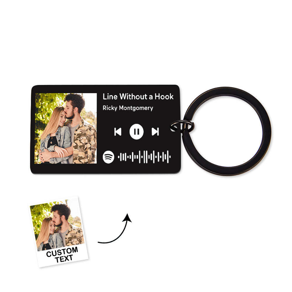 Custom Spotify Music Tag Keychain Personalized Scannable Music Song Key Chain Gifts for Him - customphotokeychain