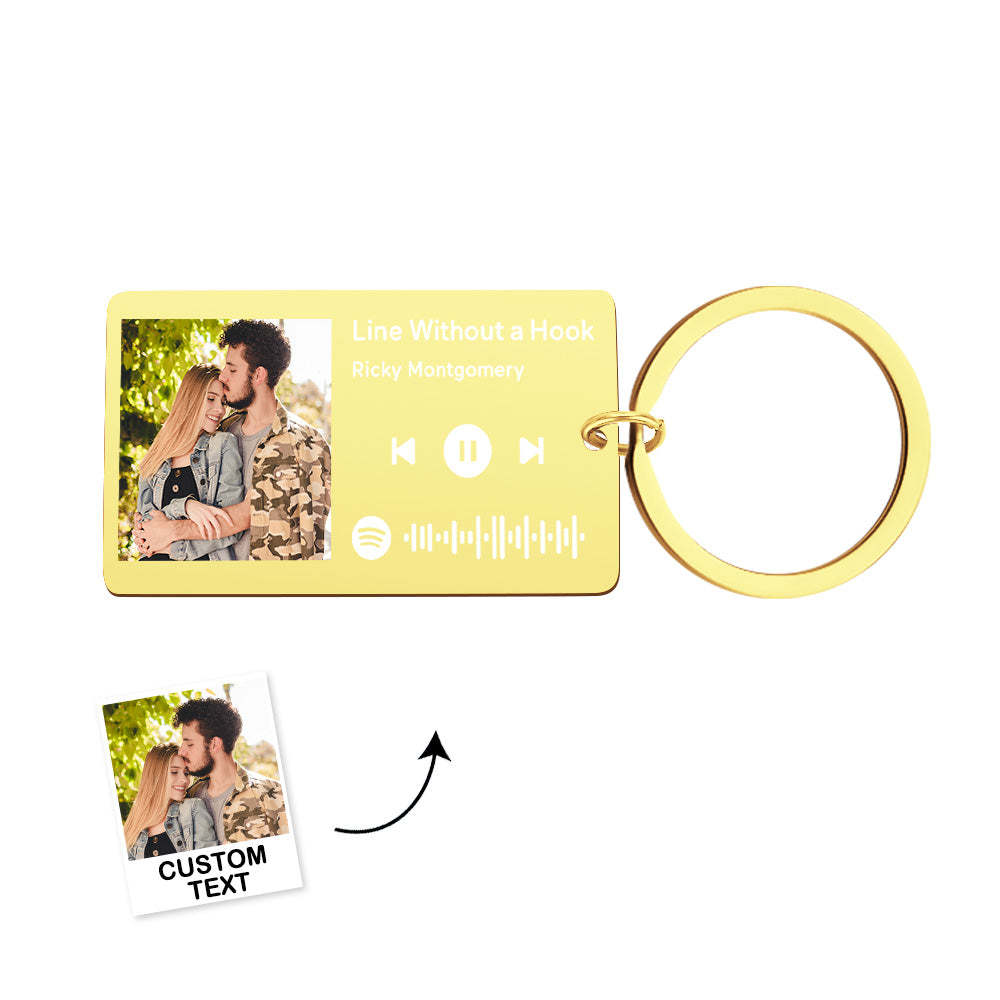 Custom Spotify Music Tag Keychain Personalized Scannable Music Song Key Chain Gifts for Him - customphotokeychain