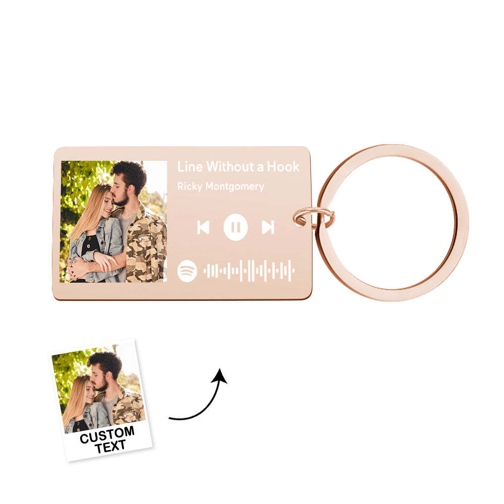 Custom Spotify Music Tag Keychain Personalized Scannable Music Song Key Chain Gifts for Him - customphotokeychain