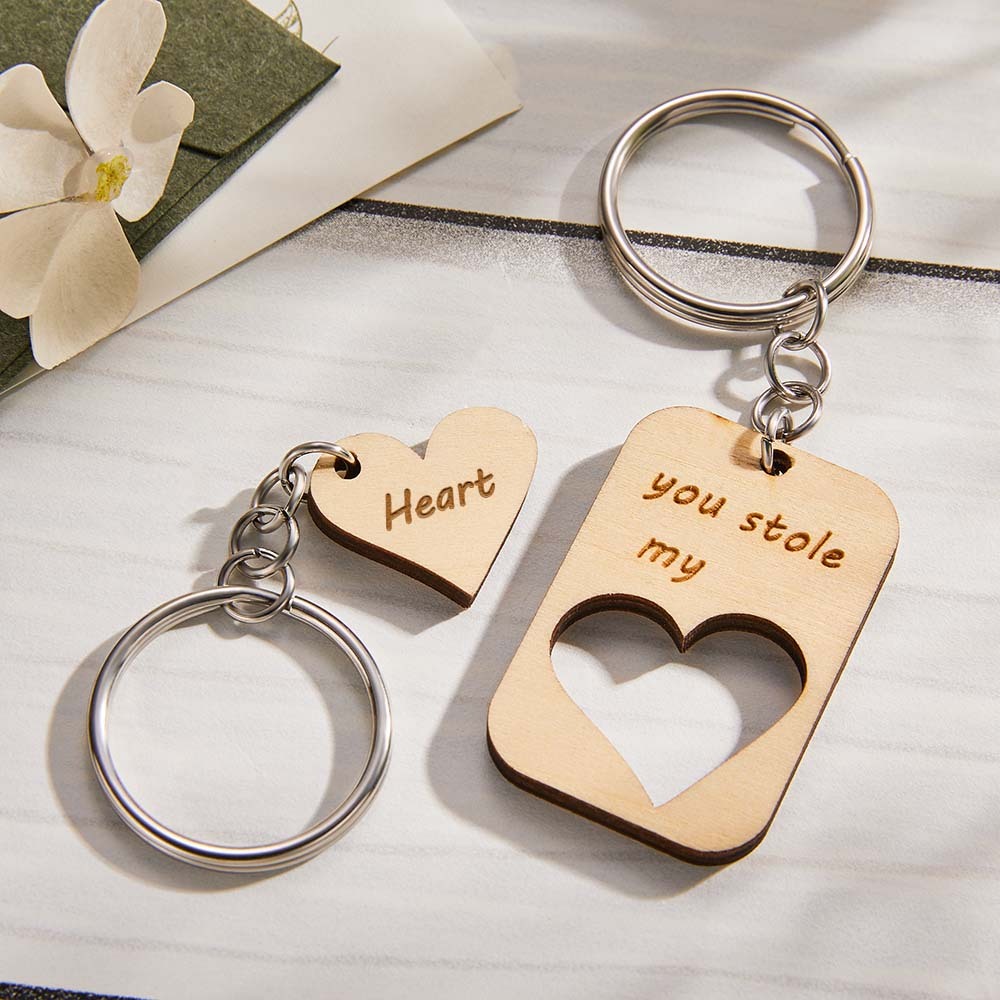 Custom Engraved Keychains Heart-shaped Creative Love Gifts - Bestchristmasgifts
