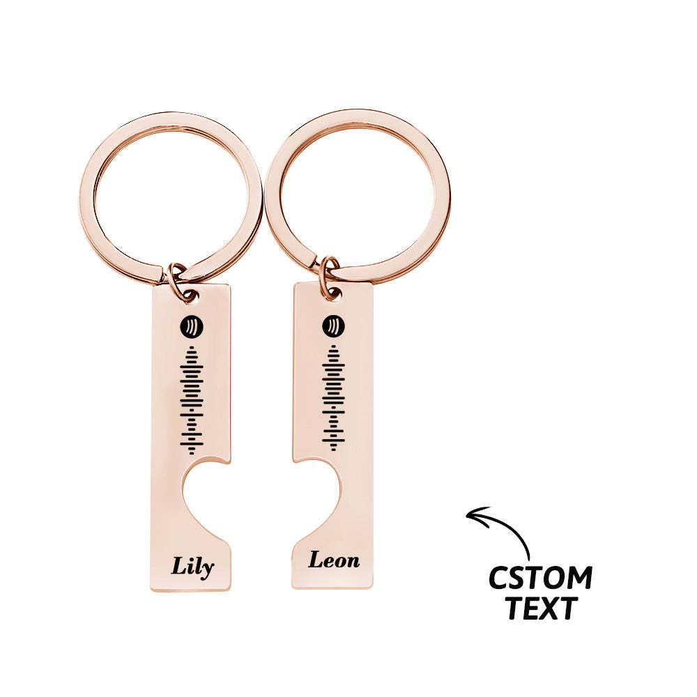 Scannable Custom Spotify Code Personalized Name Keyring 2pcs a Set For Valentine's Day Gift - Bestchristmasgifts