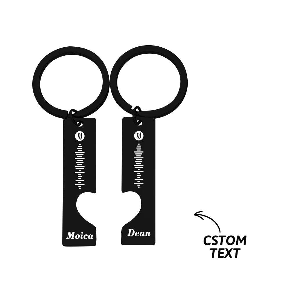 Scannable Custom Spotify Code Personalized Name Keyring 2pcs a Set For Valentine's Day Gift - Bestchristmasgifts