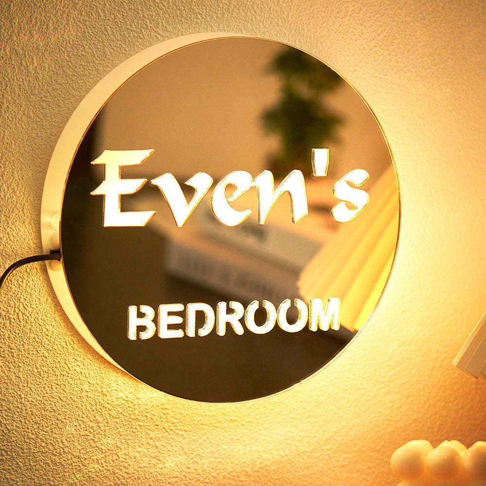 Custom Engraved Night Light Mirror Colorful Creative Bedroom Gifts - photomoonlamp