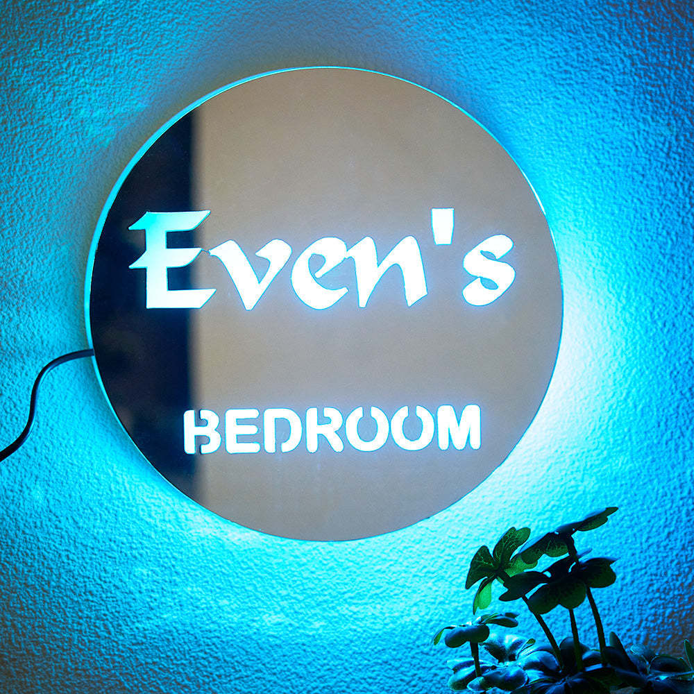 Custom Engraved Night Light Mirror Colorful Creative Bedroom Gifts - photomoonlamp