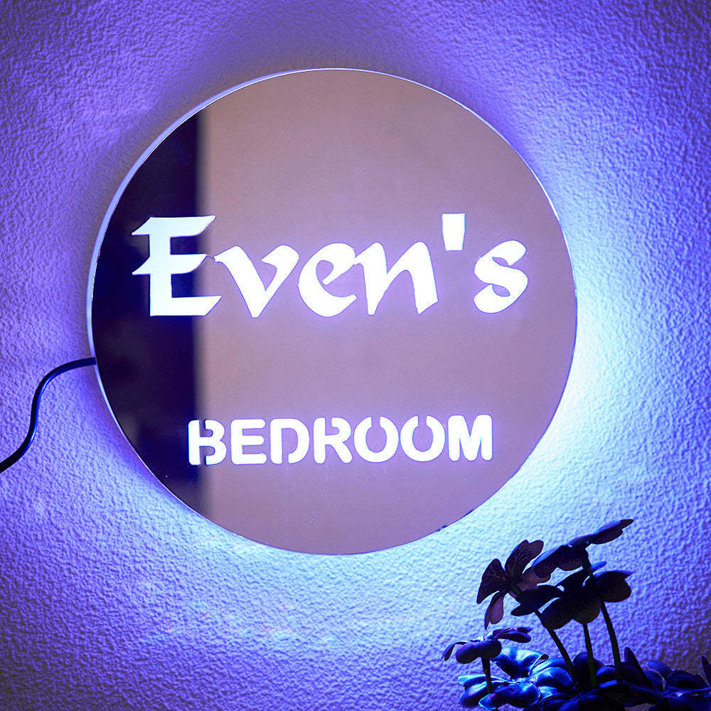 Custom Engraved Night Light Mirror Colorful Creative Bedroom Gifts - photomoonlamp