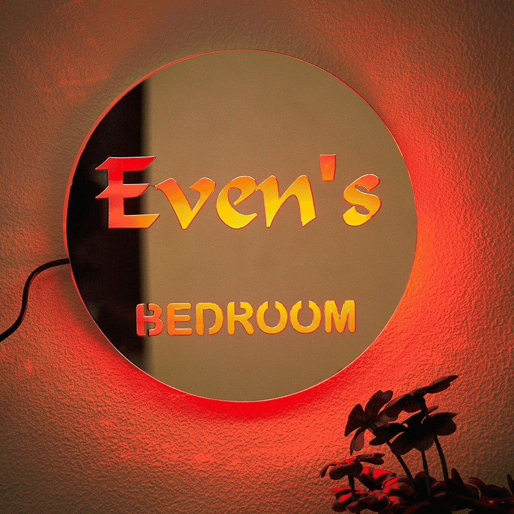 Custom Engraved Night Light Mirror Colorful Creative Bedroom Gifts - photomoonlamp