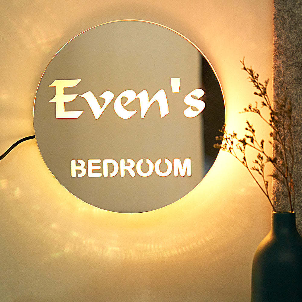 Custom Engraved Night Light Mirror Colorful Creative Bedroom Gifts - photomoonlamp