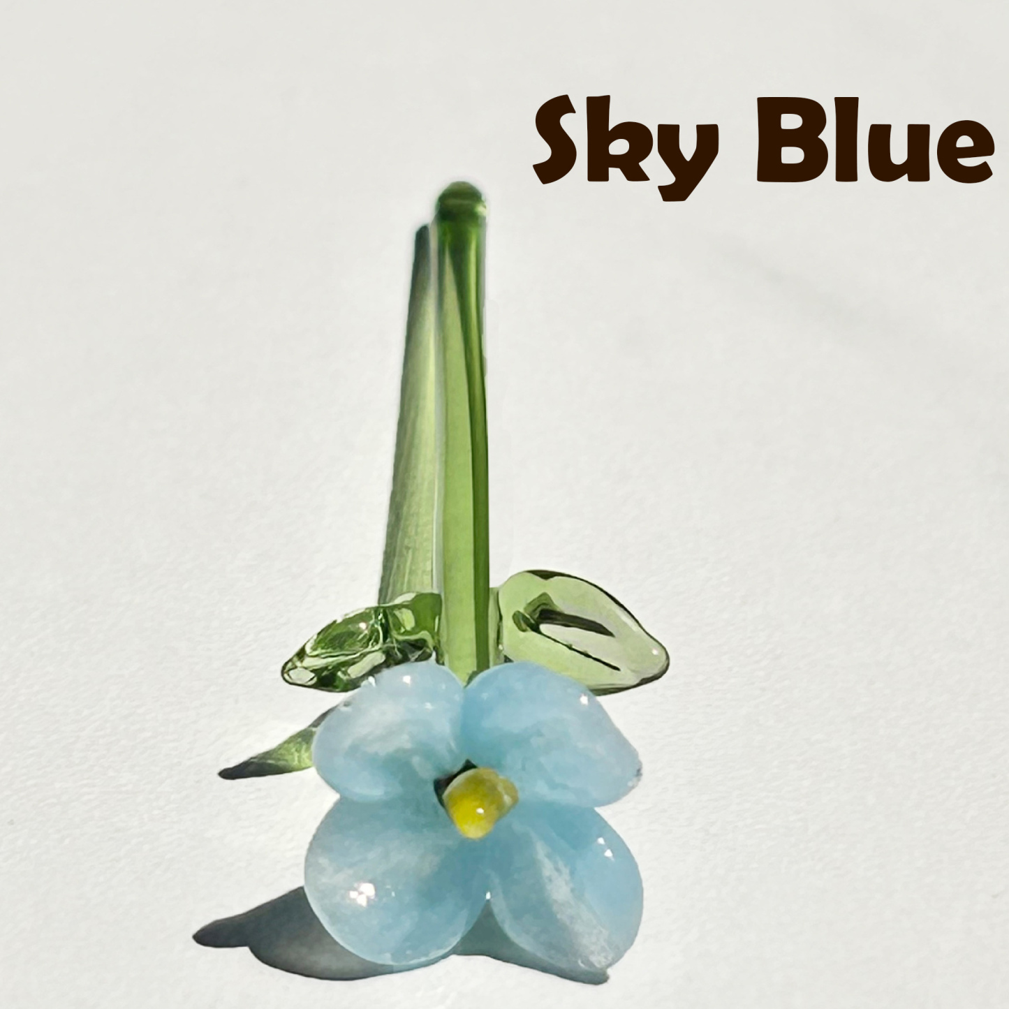 Glass Flower Bouquet - Mini Flower Figurine, Glass Artwork Table Centerpiece, Birth Flower Sculpture, Home Decor Gift for Mom & Friends