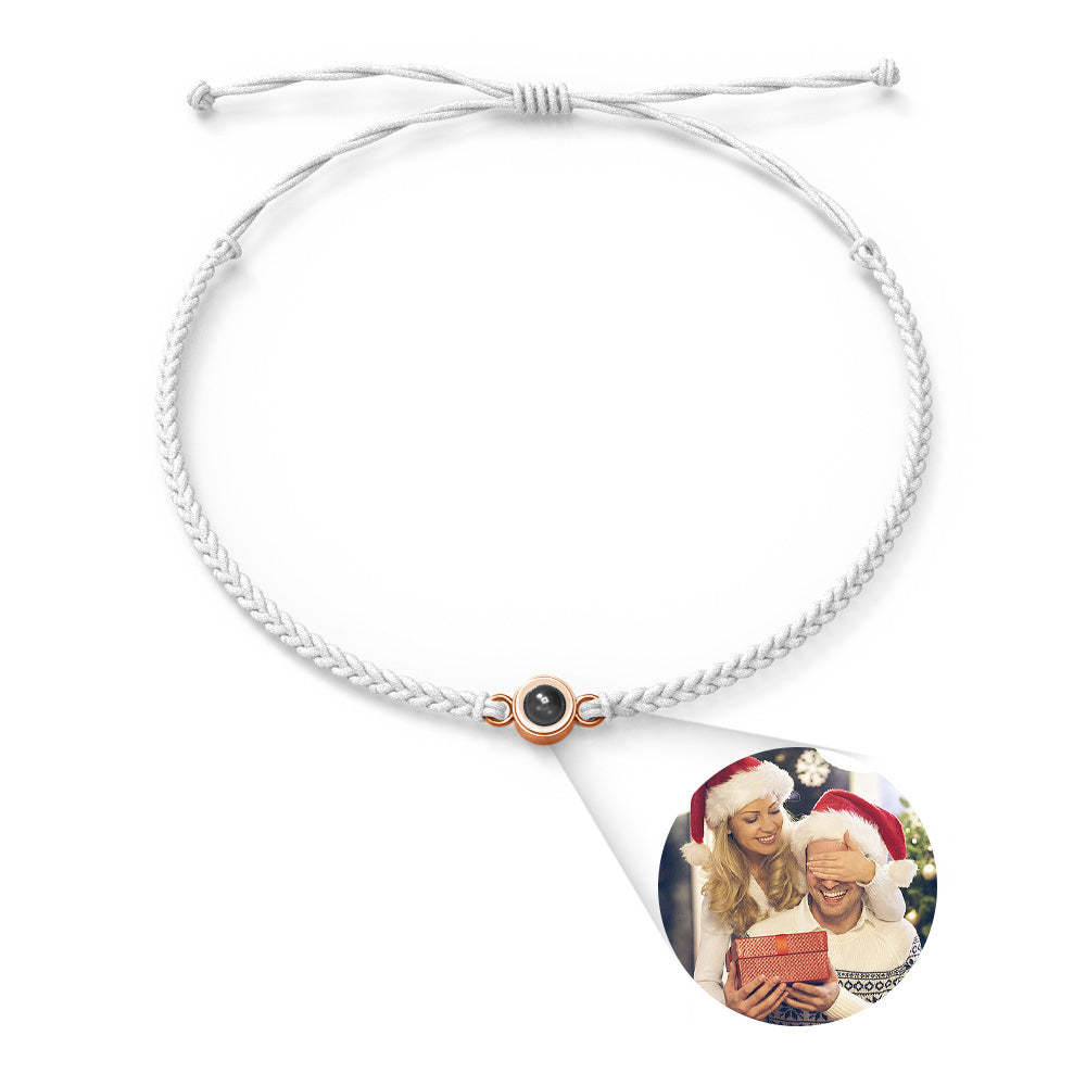 Custom Projection Photo Circle Bracelet, Personalized Picture Inside Jewelry, Custom Christmas Gifts - SantaSocks