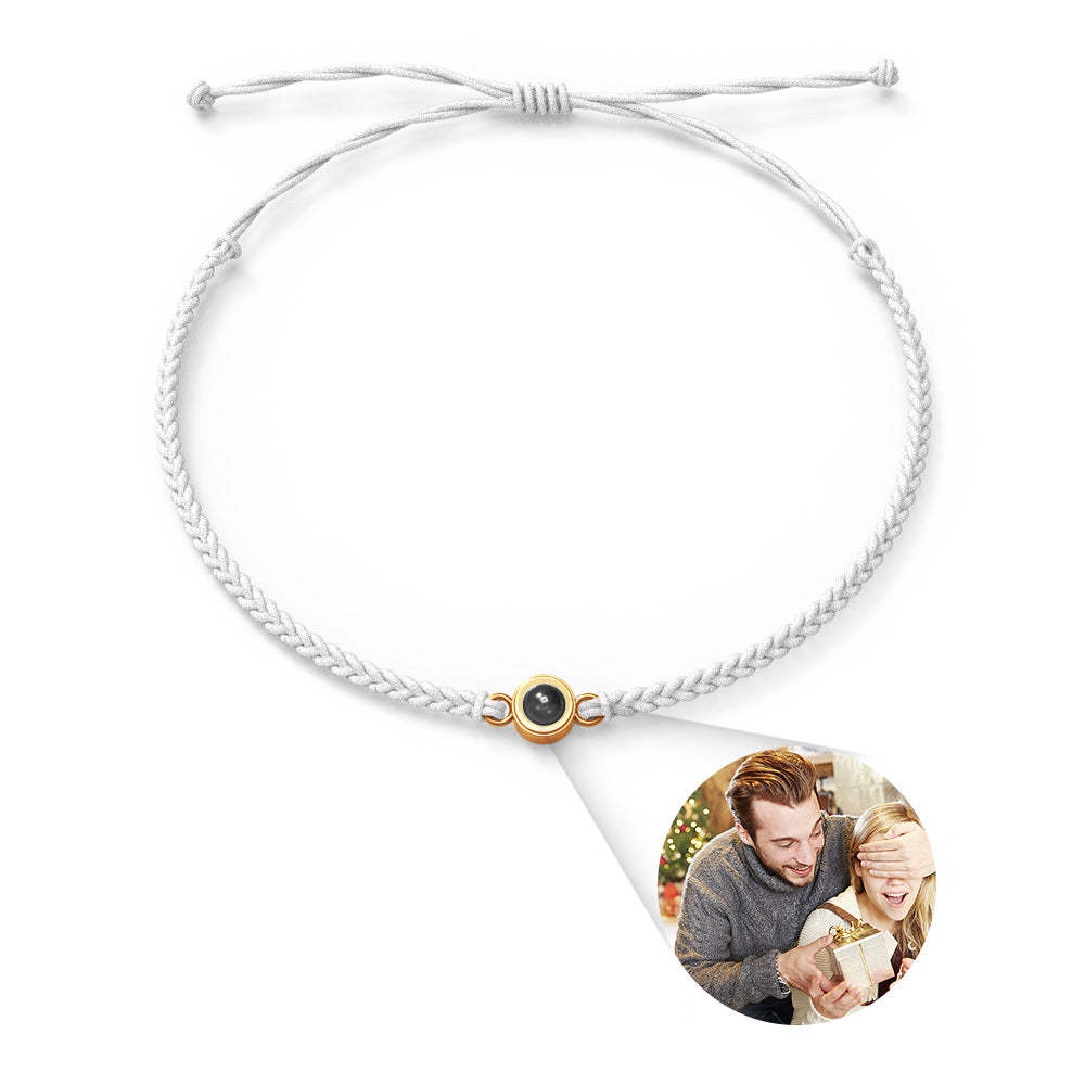 Custom Projection Photo Circle Bracelet, Personalized Picture Inside Jewelry, Custom Christmas Gifts - SantaSocks