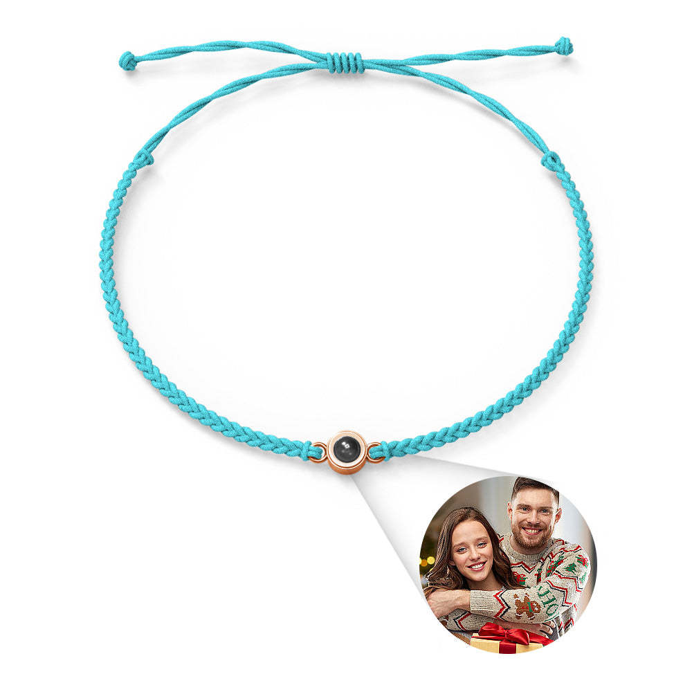 Custom Projection Photo Circle Bracelet, Personalized Picture Inside Jewelry, Custom Christmas Gifts - SantaSocks