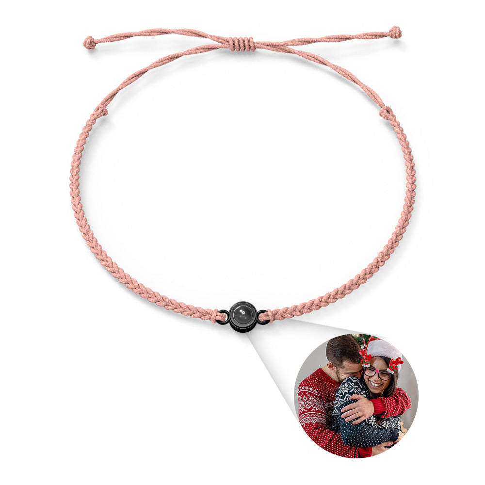 Custom Projection Photo Circle Bracelet, Personalized Picture Inside Jewelry, Custom Christmas Gifts - SantaSocks