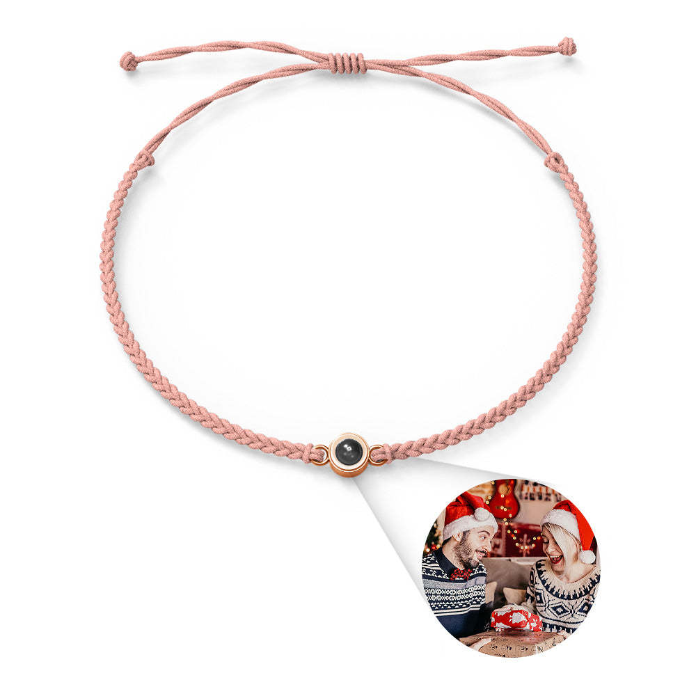 Custom Projection Photo Circle Bracelet, Personalized Picture Inside Jewelry, Custom Christmas Gifts - SantaSocks