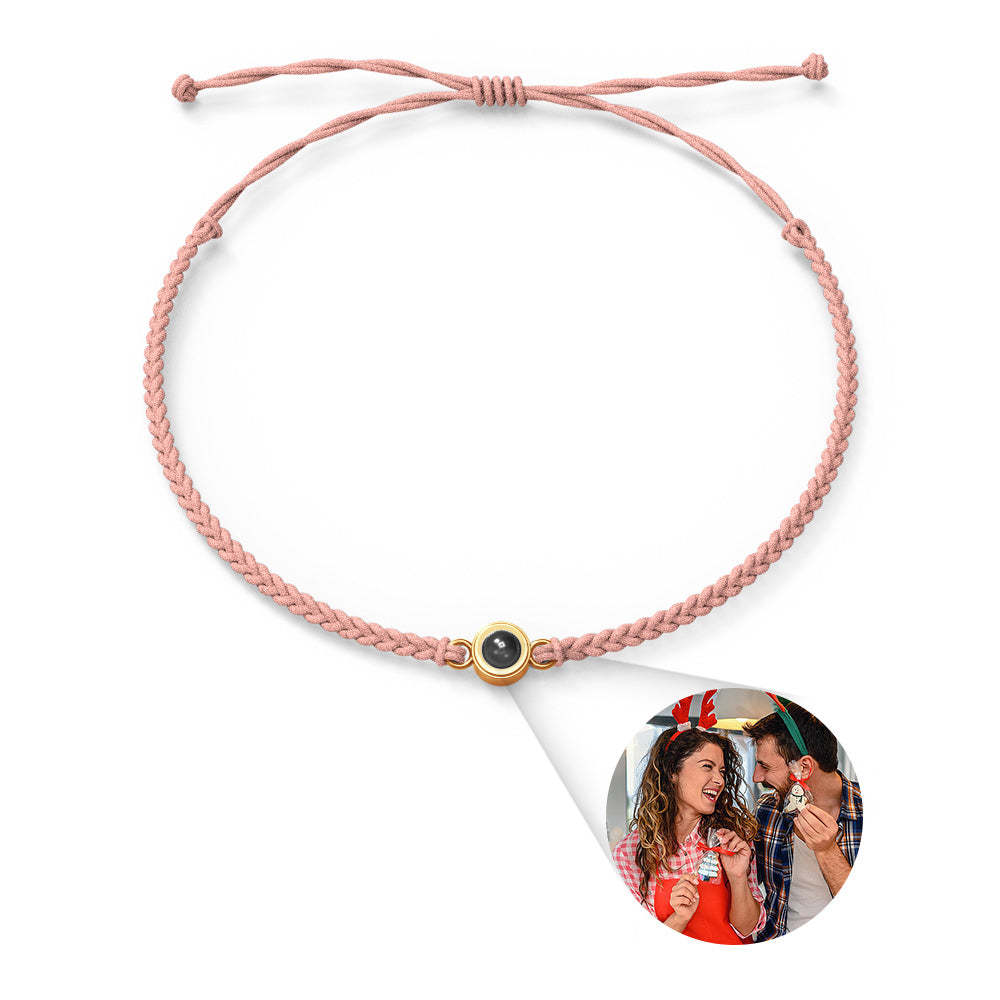 Custom Projection Photo Circle Bracelet, Personalized Picture Inside Jewelry, Custom Christmas Gifts - SantaSocks