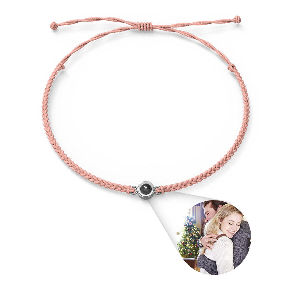 Custom Projection Photo Circle Bracelet, Personalized Picture Inside Jewelry, Custom Christmas Gifts - SantaSocks