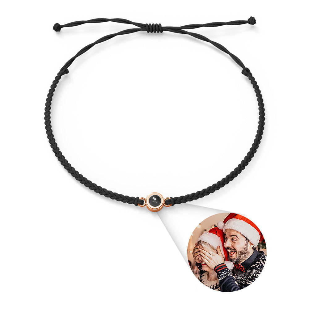 Custom Projection Photo Circle Bracelet, Personalized Picture Inside Jewelry, Custom Christmas Gifts - SantaSocks