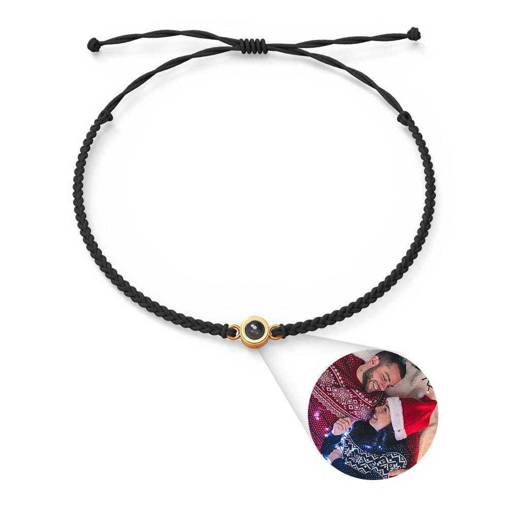 Custom Projection Photo Circle Bracelet, Personalized Picture Inside Jewelry, Custom Christmas Gifts - SantaSocks