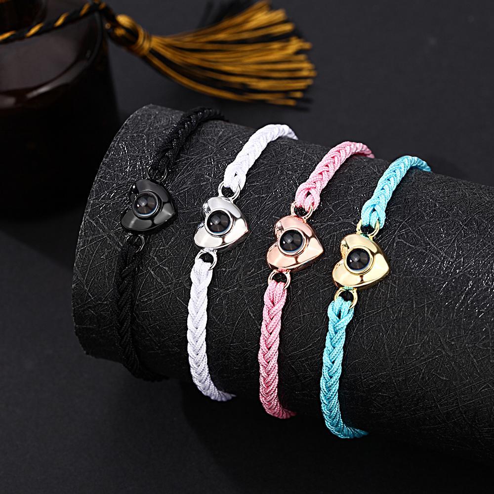 Personalized Picture Projection Bracelet with Heart Shaped Exquisite and Stylish Gift for Her - SantaSocks