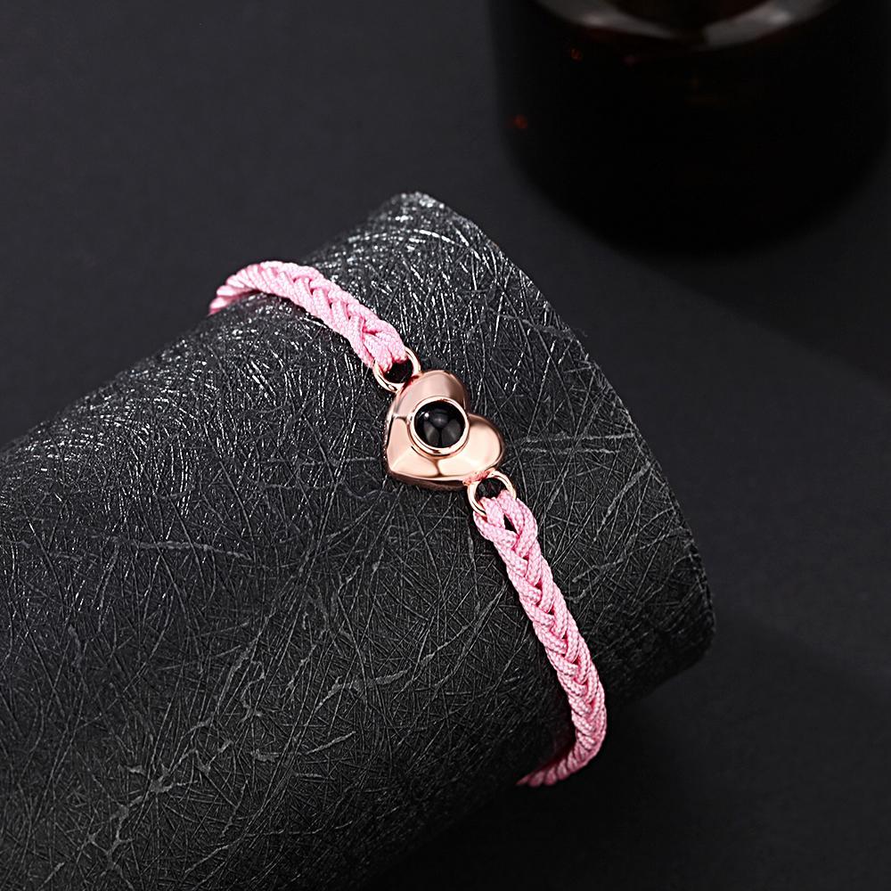 Personalized Picture Projection Bracelet with Heart Shaped Exquisite and Stylish Gift for Her - SantaSocks