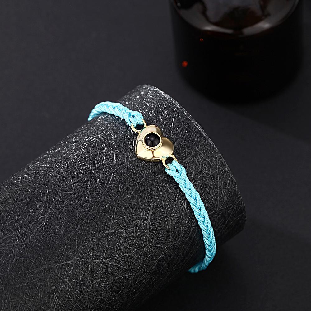 Personalized Picture Projection Bracelet with Heart Shaped Exquisite and Stylish Gift for Her - SantaSocks