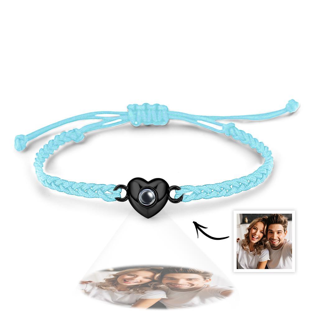 Personalized Picture Projection Bracelet with Heart Shaped Exquisite and Stylish Gift for Her - SantaSocks