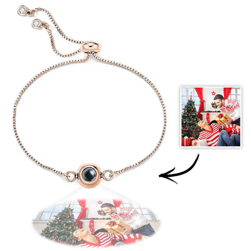 Photo Projection Bracelet Personalized Adjustable Bracelet Sweet Cool Christmas Gift for Her - SantaSocks