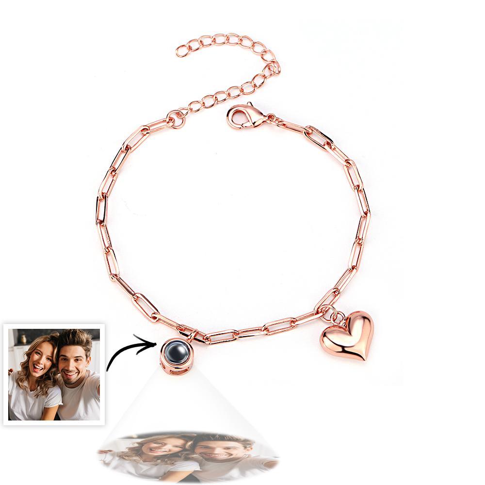 Personalized Photo Projection Bracelet with Heart Creative Gift - SantaSocks