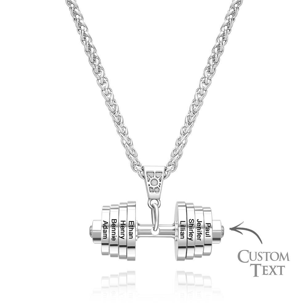 Personalized DAD Dumbbell Charm Necklace Fashionable Pendant Father's Day Gift - soufeelus