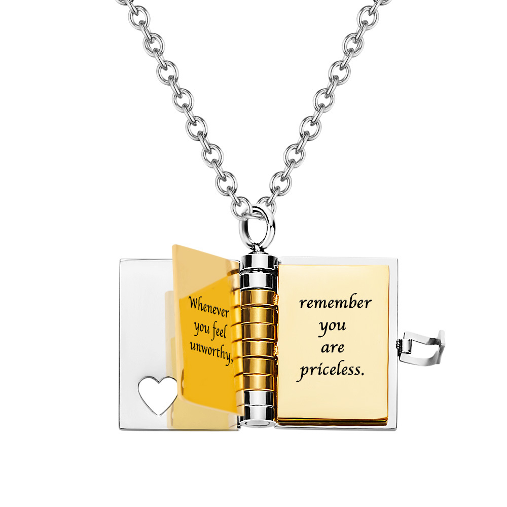 Personalized My Little Star Book Necklace – A Letter to My Daughter in a Locket, Adjustable Pendant with Message Inside, Meaningful Jewelry Gift