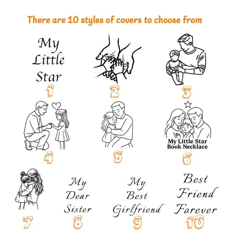 Personalized My Little Star Projection Book Necklace Keychain A Letter to My Daughter in a Locket Adjustable Pendant with Message Inside Meaningful Projection Jewelry Gift for Her