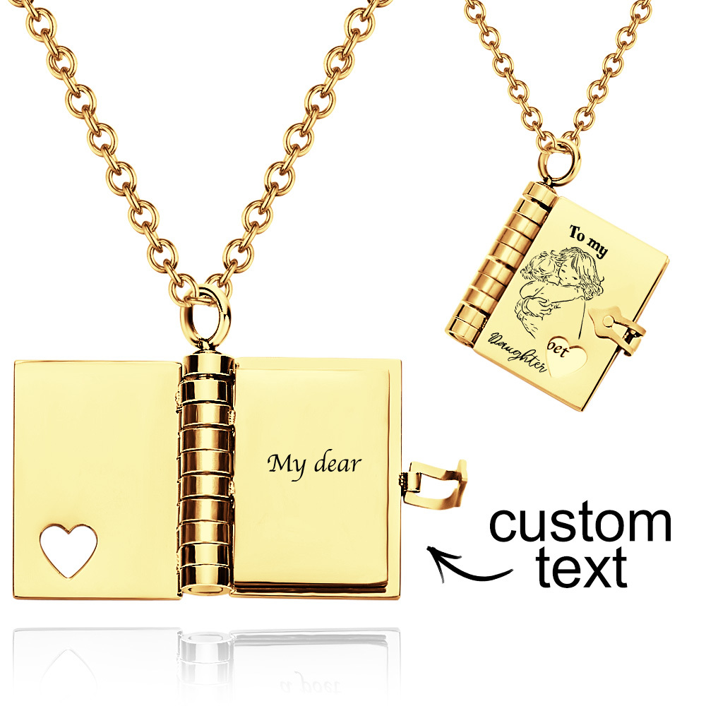 Personalized Book Necklace with Message for Daughter