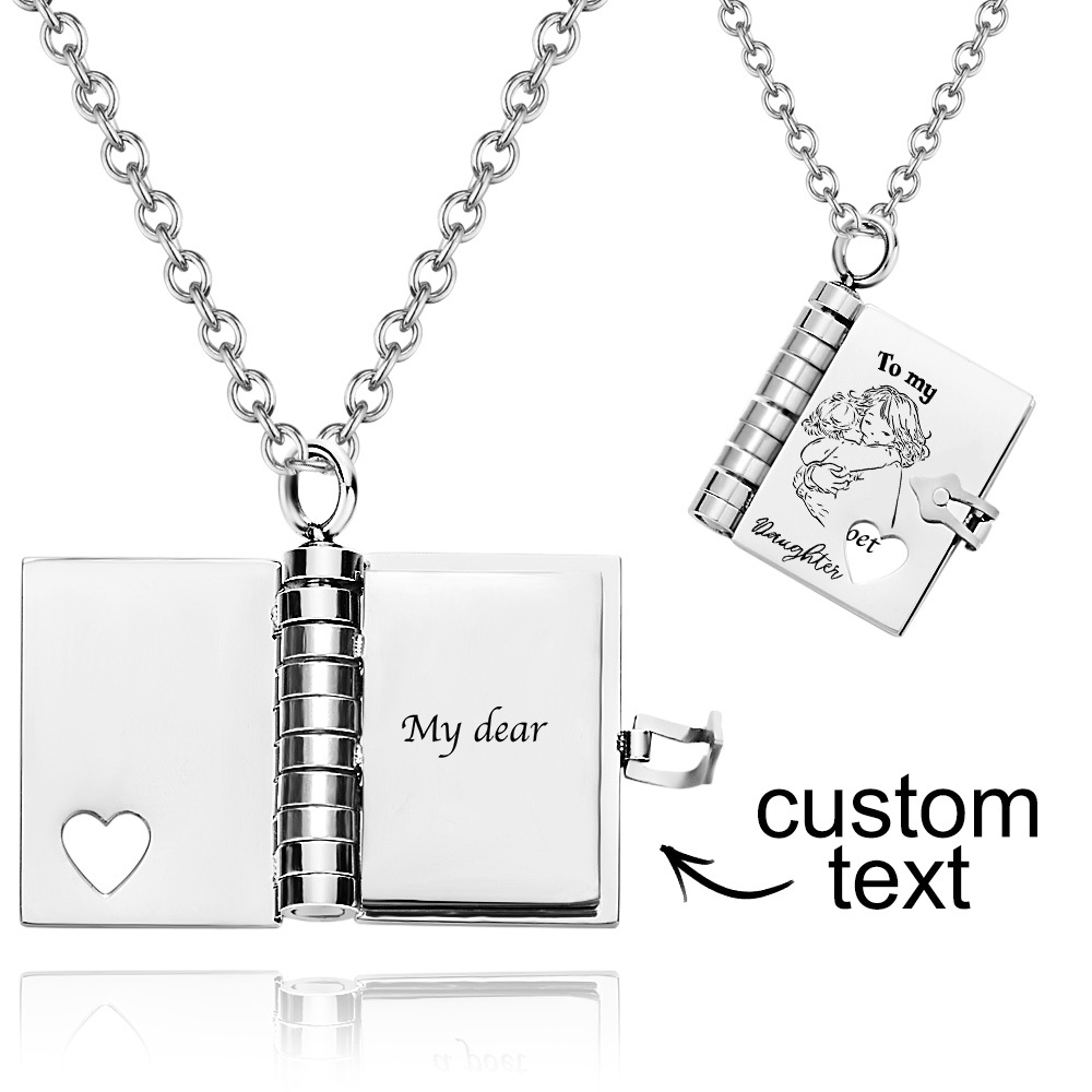Personalized Book Necklace with Message for Daughter