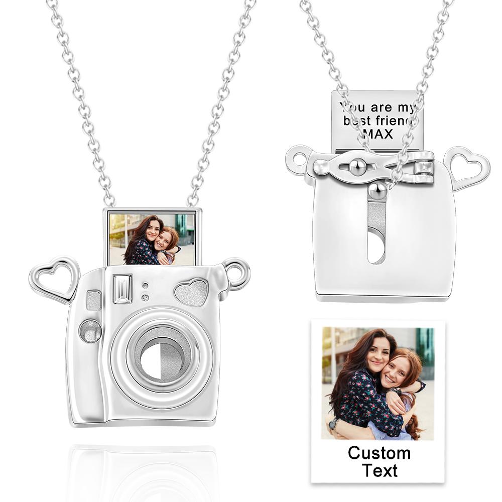 Custom Photo Engraved Necklace Camera Pendant Necklace Creative Gift for Friend - Bestchristmasgifts