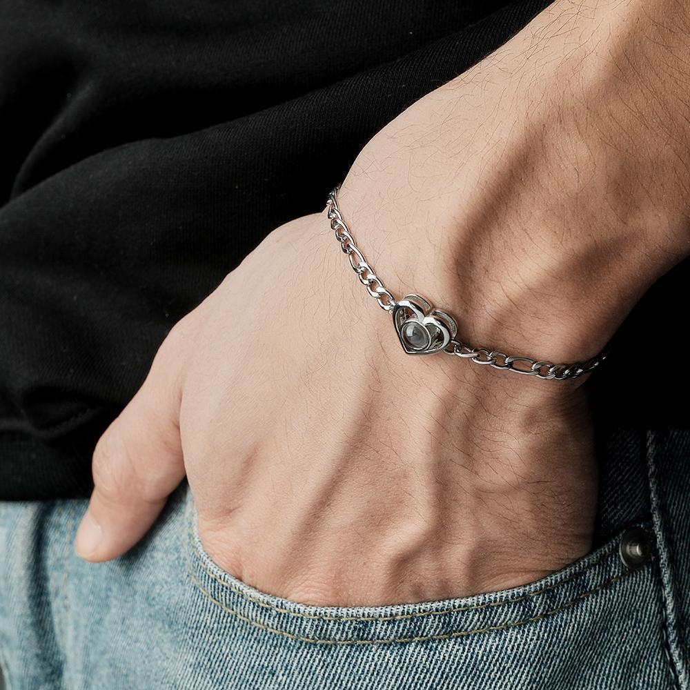Custom Projection Bracelet Fashion Chain Retro Old Gift for Men - SantaSocks