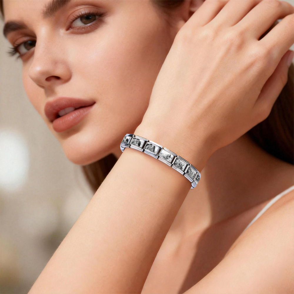 Custom Photo Italian Charm Bracelet Personalized Y2K Stainless Steel Jewelry Gifts for Lover