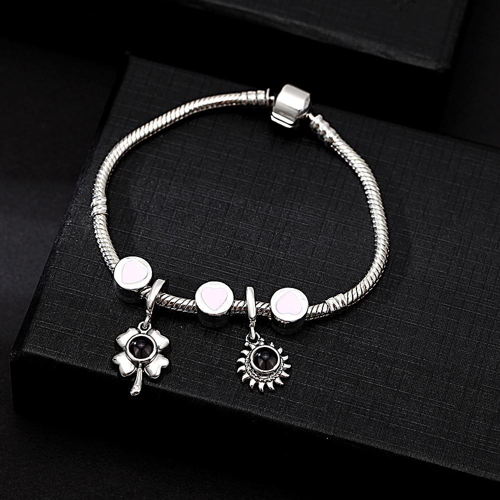 Personalized Picture Projection Bracelet with Mini Ornaments Creative Gift for Favourite Person - SantaSocks