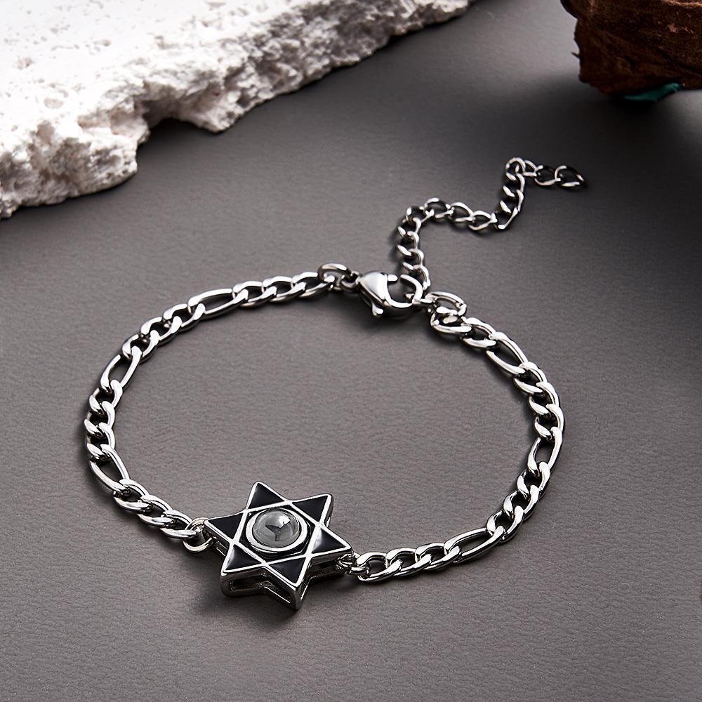 Custom Projection Bracelet Fashion Chain Retro Old Gift for Men - SantaSocks