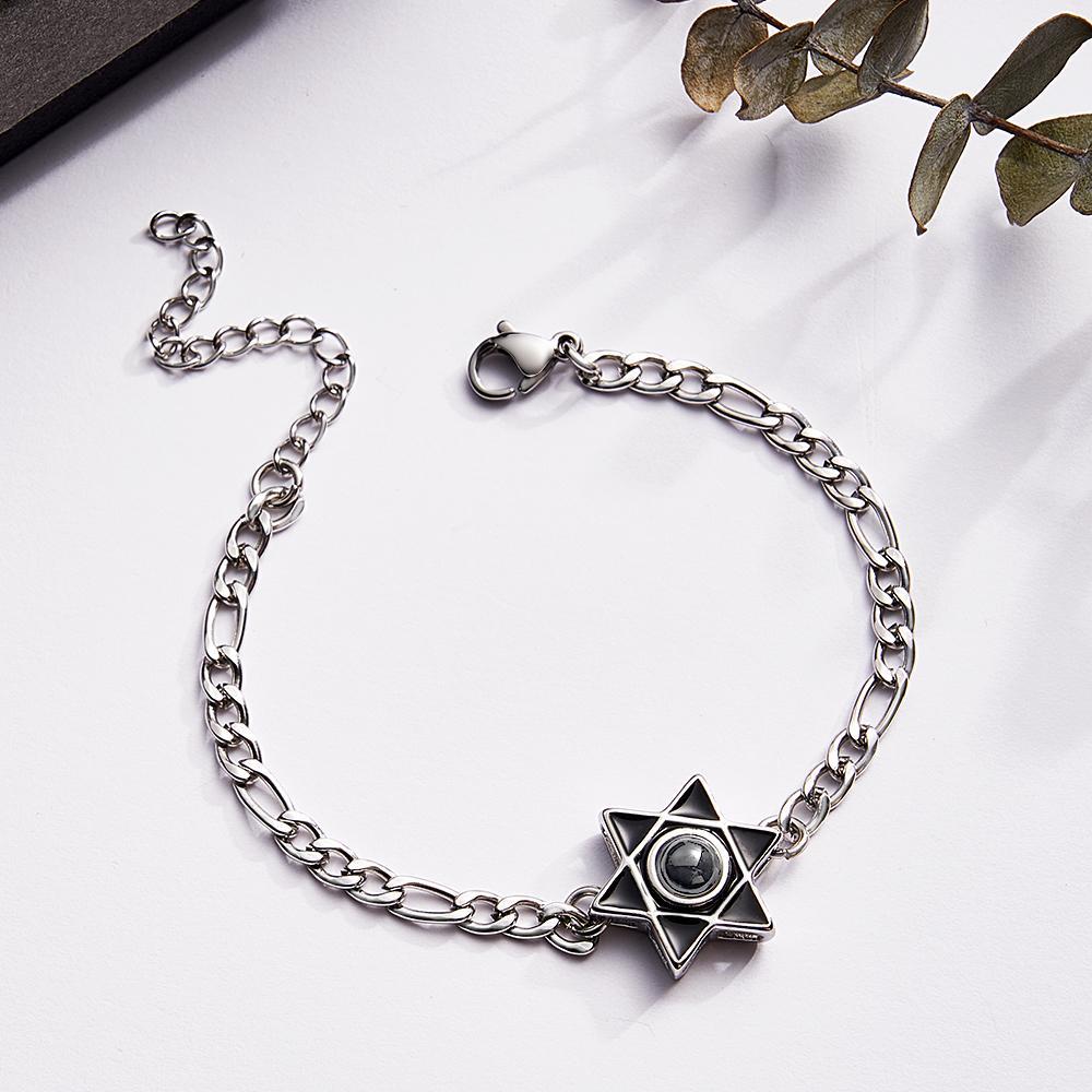 Custom Projection Bracelet Fashion Chain Retro Old Gift for Men - SantaSocks