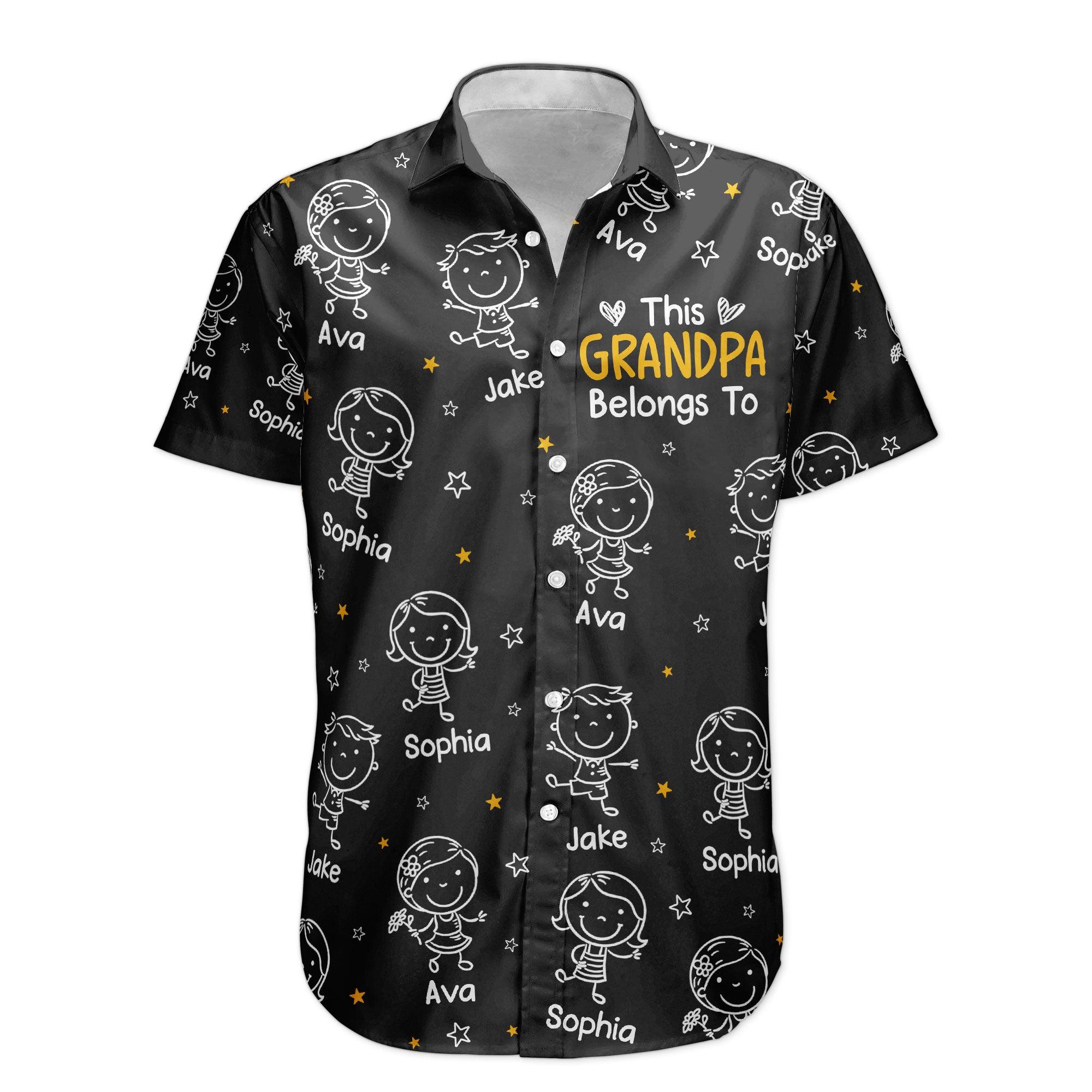 Father's Day Gifts This Grandpa Belongs To Doodle Personalized Hawaiian Shirt