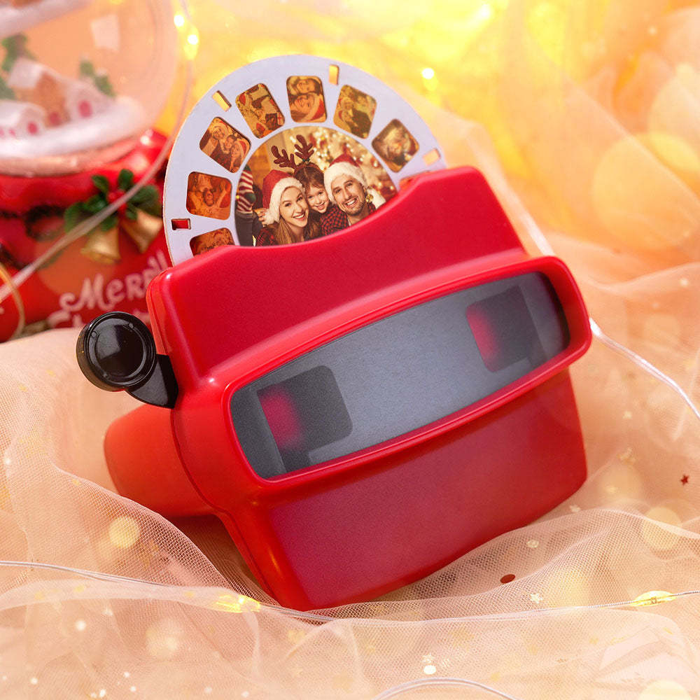 Custom 3D Viewfinder and Reel Personalized Christmas Gift with your own photos Text and Photo Viewer Multiple Films Available Red Viewfinder - Bestchristmasgifts