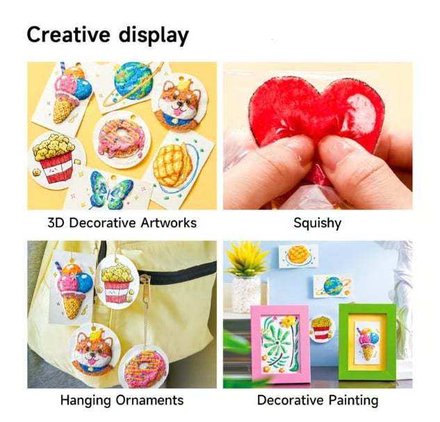 Easy DIY Magic 3D Foam Texture Painting Kit Magic Puffy Paint Gift for Kids