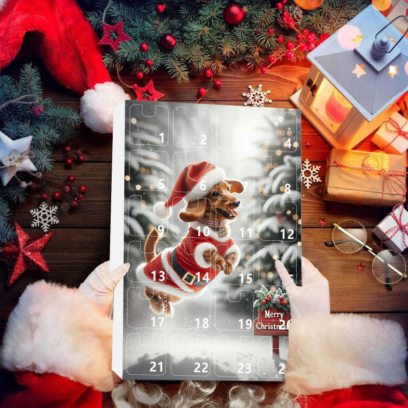 2025 Christmas Dog Blind Box 24Day Countdown Dachshund Mug Ornament Advent Calendar Holiday Gift Surprise - Bestchristmasgifts