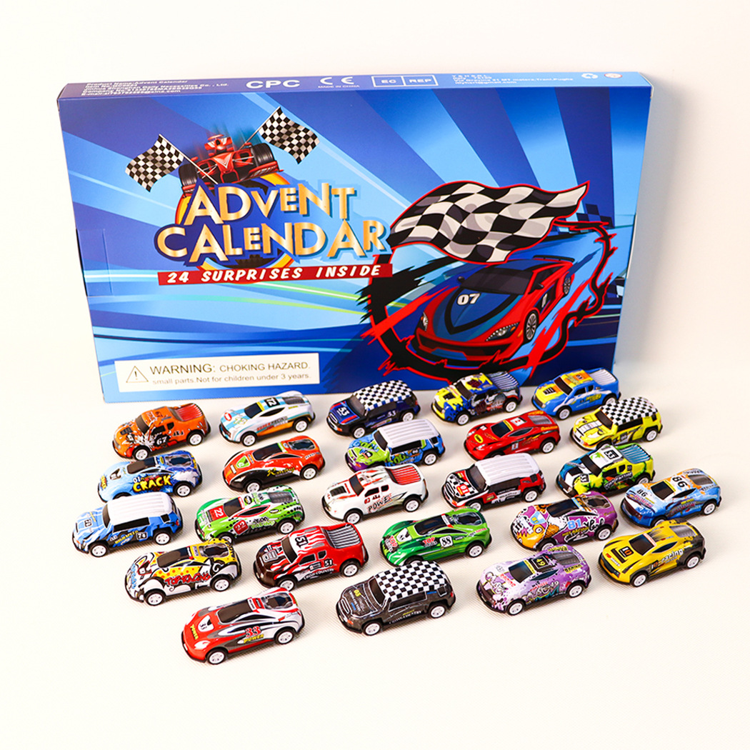 Christmas Advent Calendar Racing Car Model Blind Box Gifts for Kids