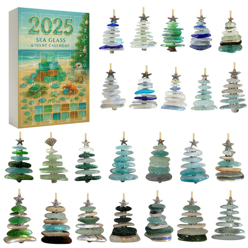 Christmas Tree Advent Calendar Blind Box Acrylic Christmas Tree Ornament Home Decor Gifts