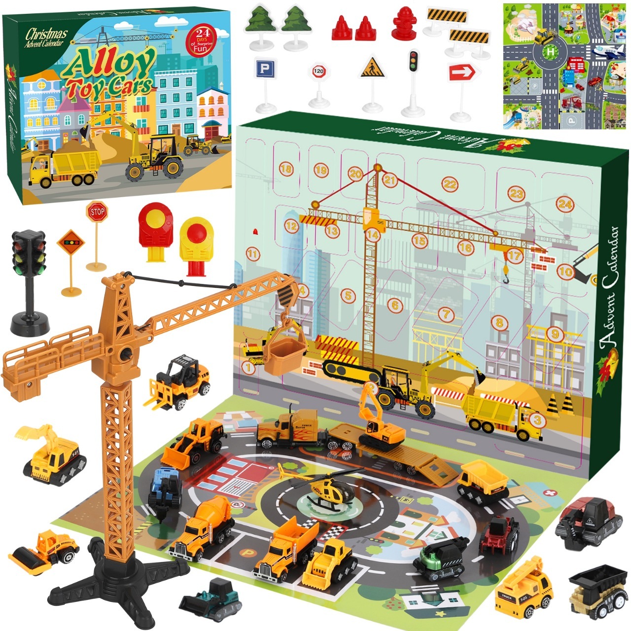 Christmas Advent Calendar Car Model Blind Box Gift for Kids