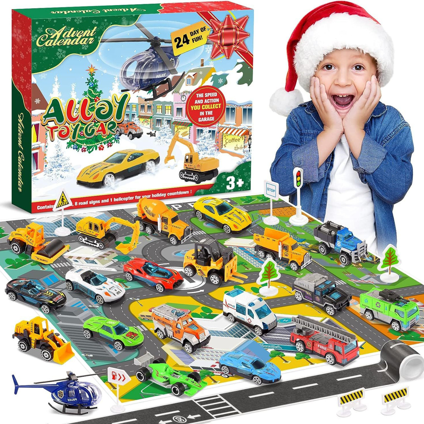 Christmas Advent Calendar Car Model Blind Box Gift for Kids