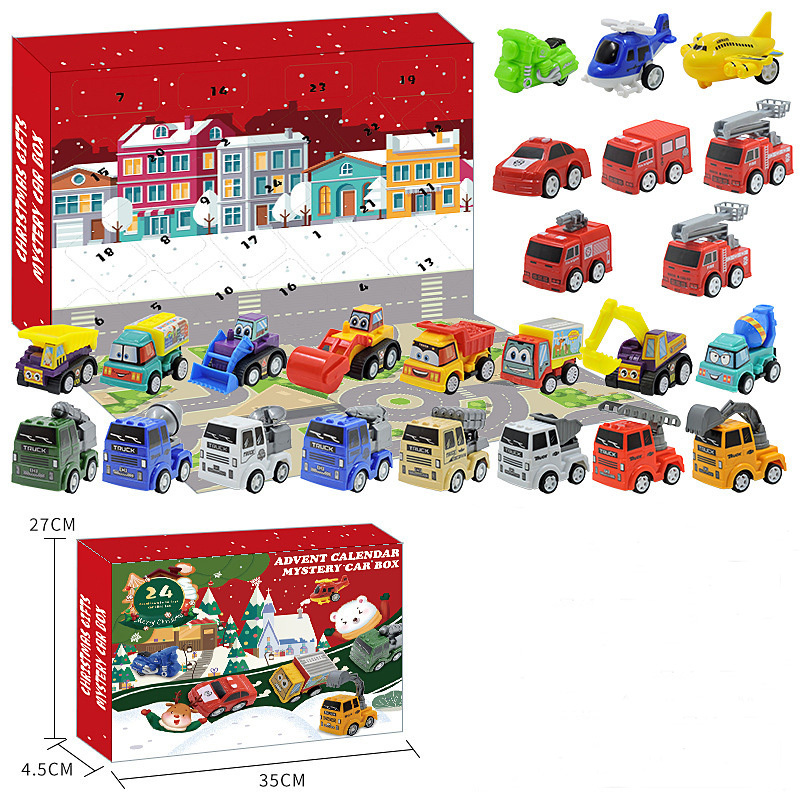Christmas Advent Calendar Car Model Blind Box Gift for Kids